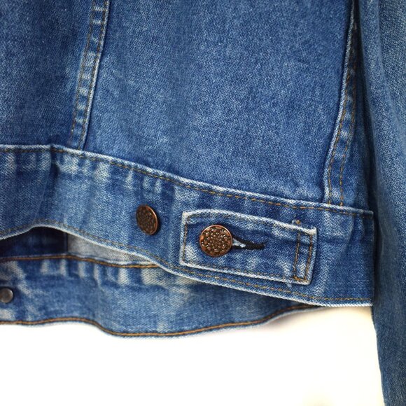 Vintage Rugged Wear Blue Denim Button Down Trucker Jacket Size XL - Picture 9 of 16